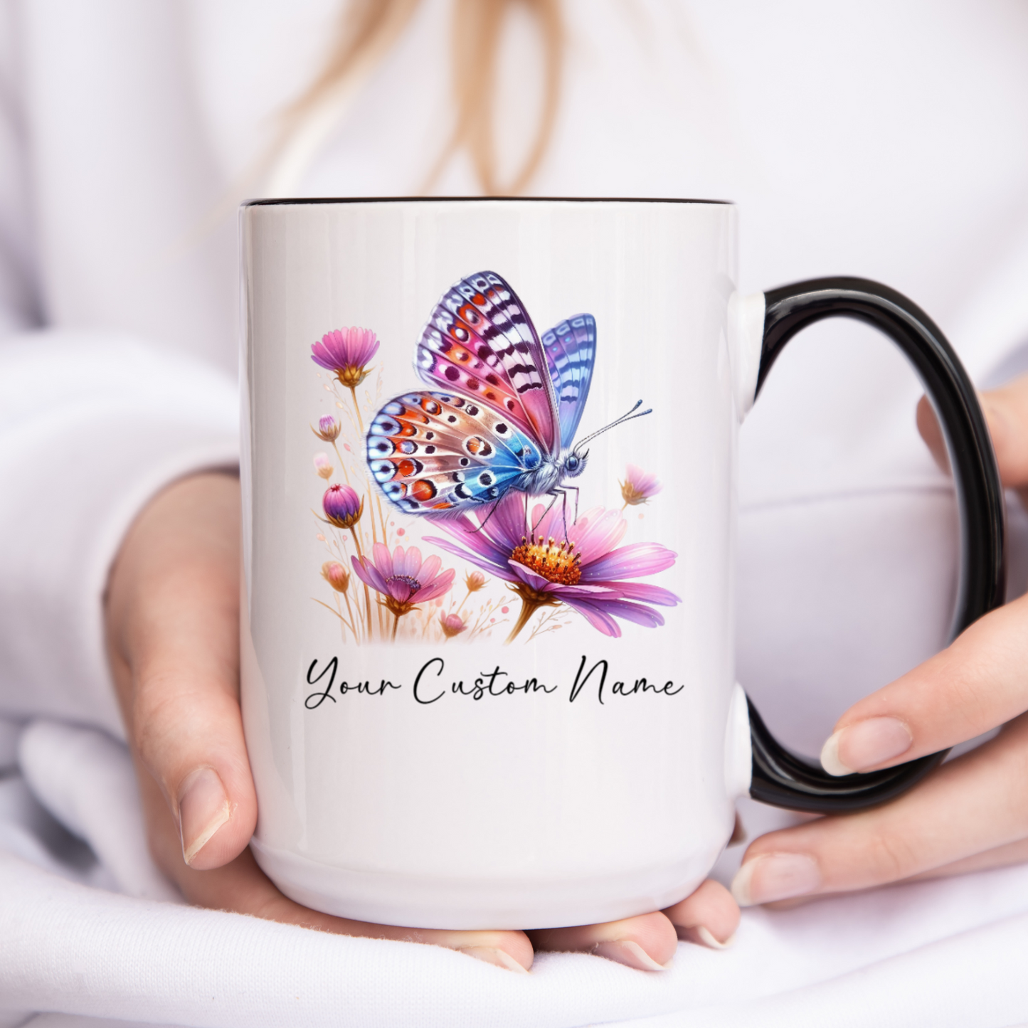 Butterfly Lover Gift, Butterfly Mug, Personalized Cosmos Butterfly Mug, Butterfly Gift for Women,Personalized Butterfly Coffee Cup, Custom Name Coffee Mug