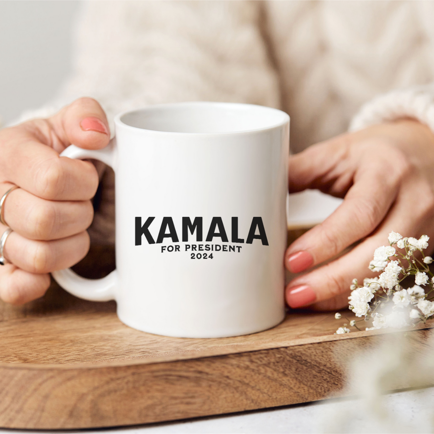 Harris 2024, Kamala for President 2024 Mug, Patriotic Election Campaign Mug, Vote with Kamala Harris. Women's Rights Supporter Gift.