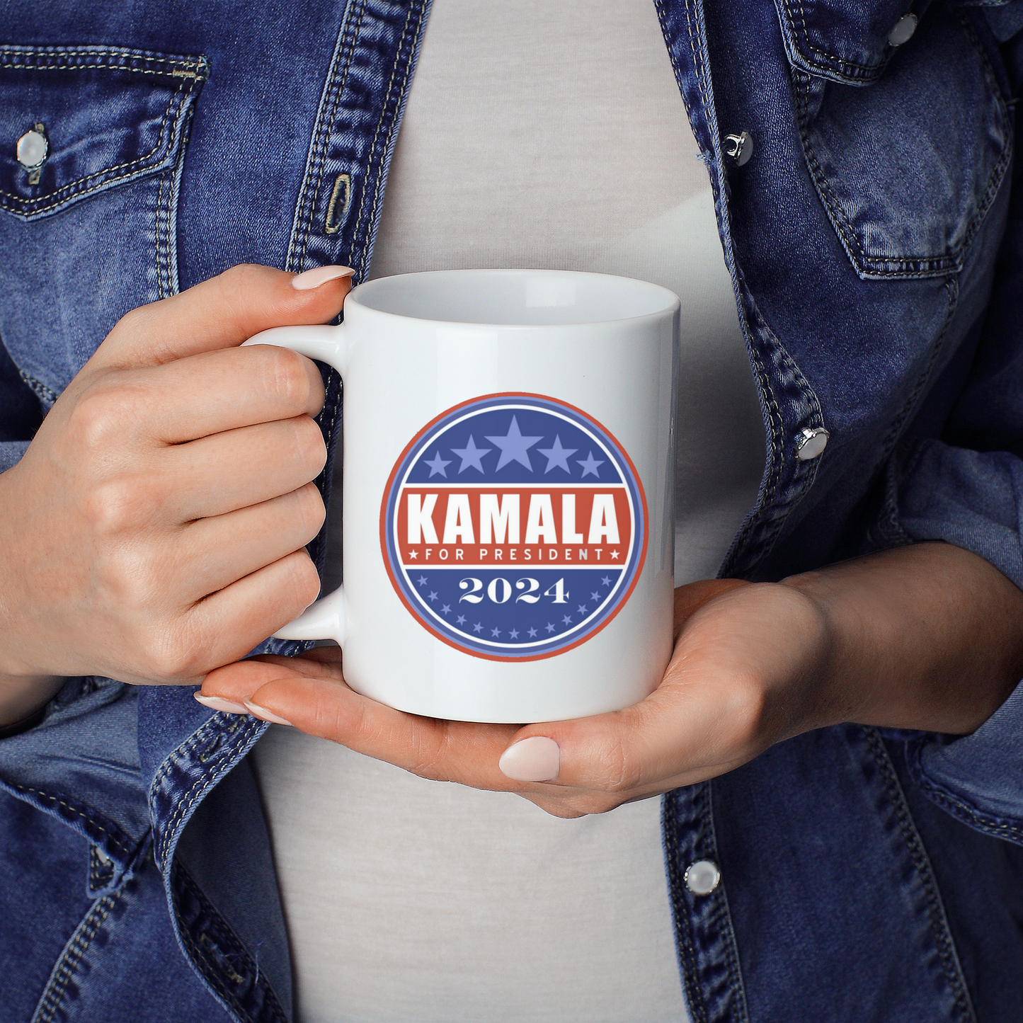 Kamala for President 2024 Mug - Patriotic Ceramic Coffee Cup - Supporter Gift - Vote for Kamala Harris