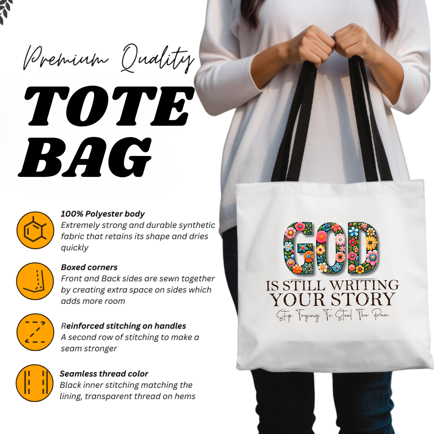 30 Scripture Gift, Christian Tote Bag, Church Bag, Everyday Cute Tote Bag, Reusable Bag Gift for Christian Mom Sister Friend, Religious Gift