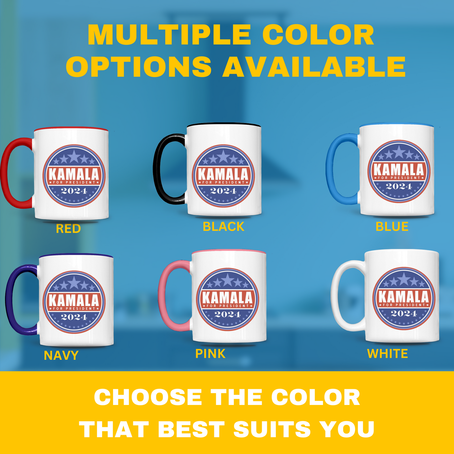 Kamala for President 2024 Mug - Patriotic Ceramic Coffee Cup - Supporter Gift - Vote for Kamala Harris