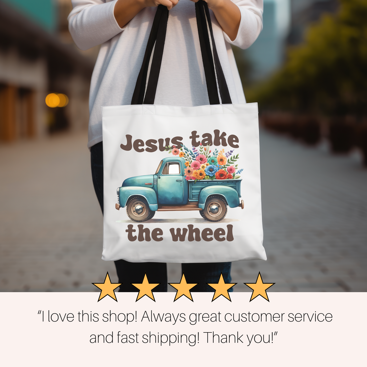 Christian Tote Bag for Women, Scripture Gift, Church Bag, Everyday Cute Tote Bag, Reusable Bag Gift for Christian Mom Sister Friend