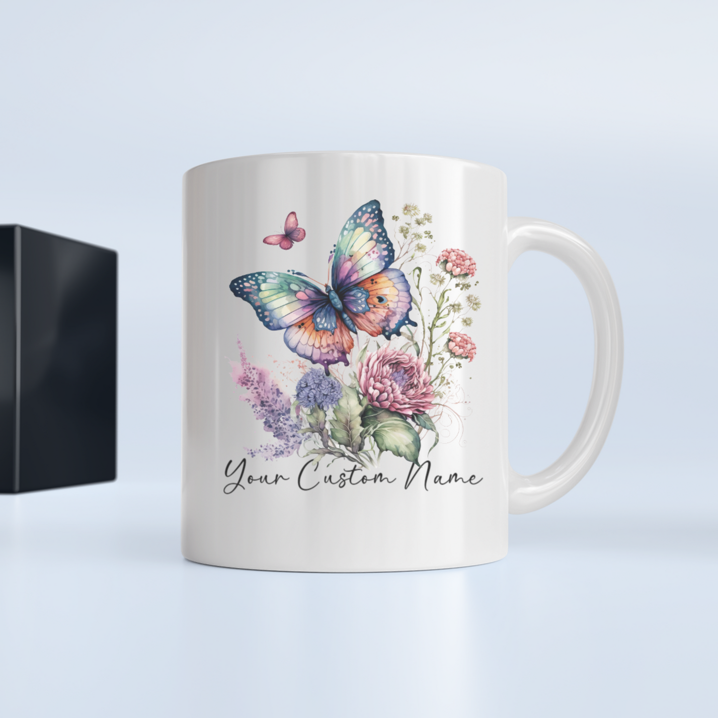 Personalized Gift Mug - Personalized Vibrant Butterfly Mug – 11oz Custom Butterfly Coffee Mug with Name - Floral Coffe Mug - Butterfly Lover Gift