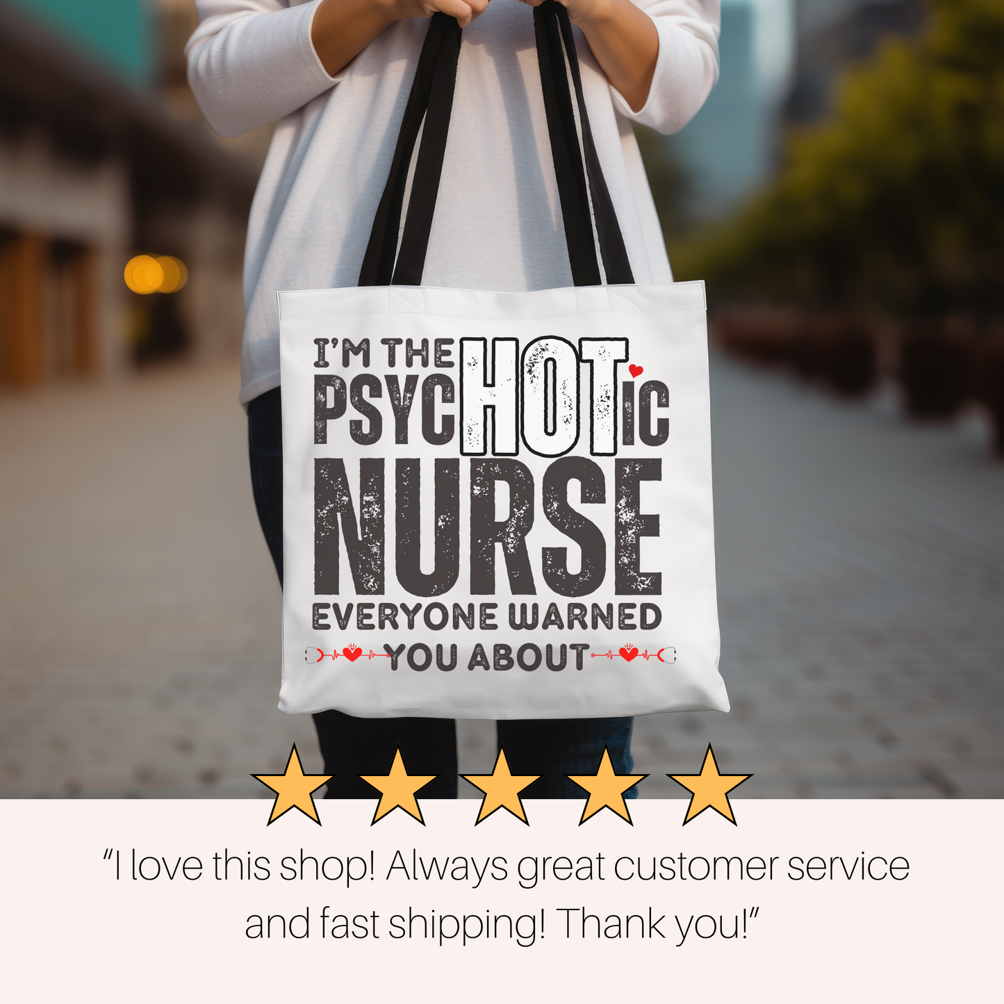 Nurse Tote Bag, Gift for Nurse Graduation or Nurse Appreciation, Custom Tote Bag – A Great Gift for Favorite Snarky Nurse, Cute Nurse Gift