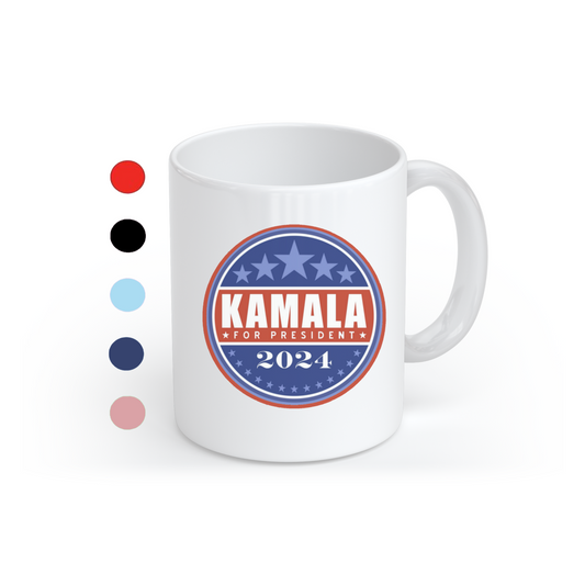 Kamala for President 2024 Mug - Patriotic Ceramic Coffee Cup - Supporter Gift - Vote for Kamala Harris