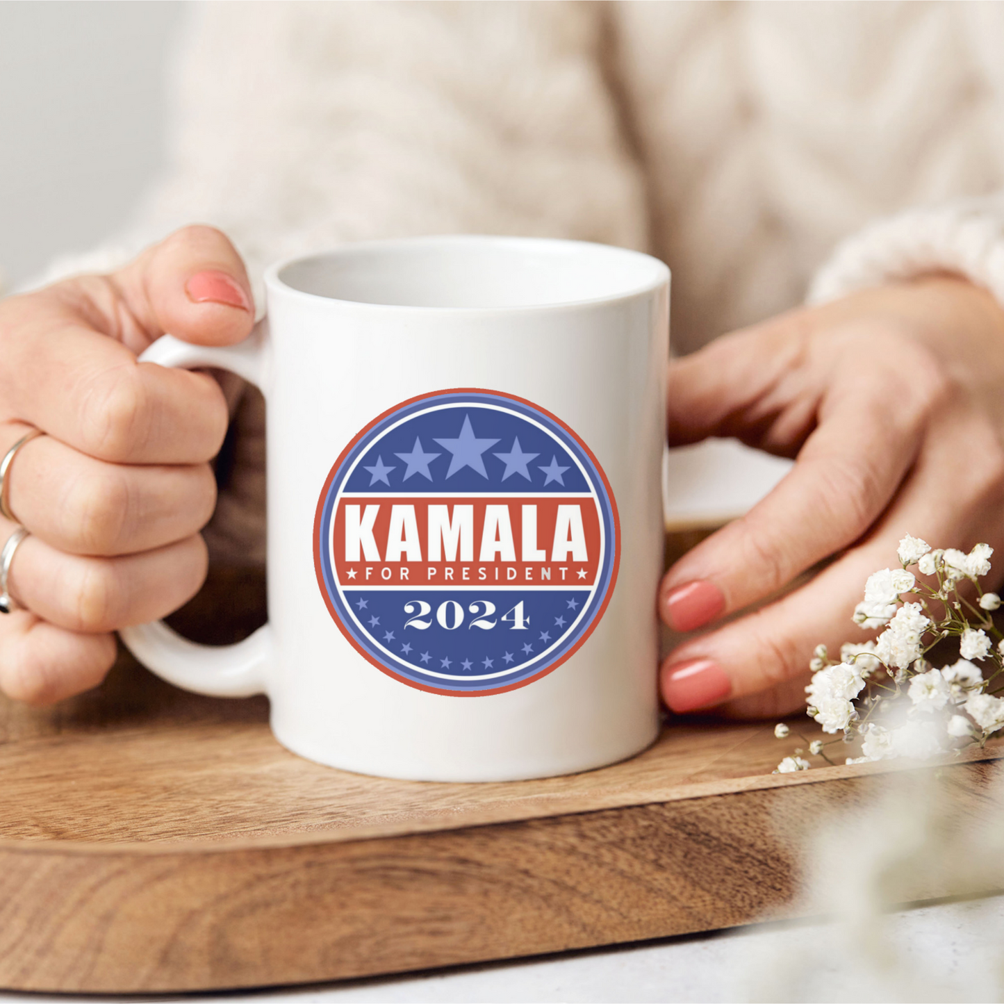 Kamala for President 2024 Mug - Patriotic Ceramic Coffee Cup - Supporter Gift - Vote for Kamala Harris