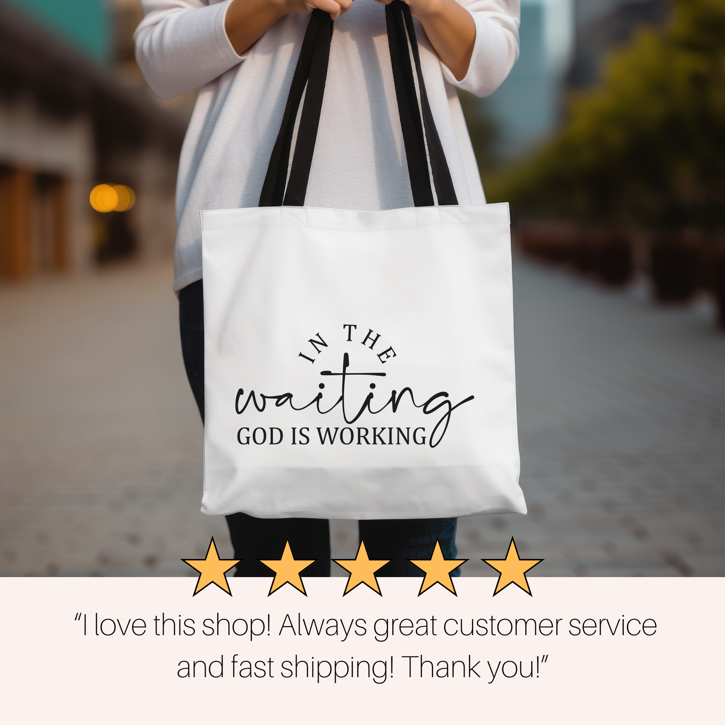 Faith Tote Bag, Scripture Gift, Christian Tote Bag, Church Bag, Everyday Cute Tote Bag, Reusable Bag Gift for Christian Mom Sister Friend,