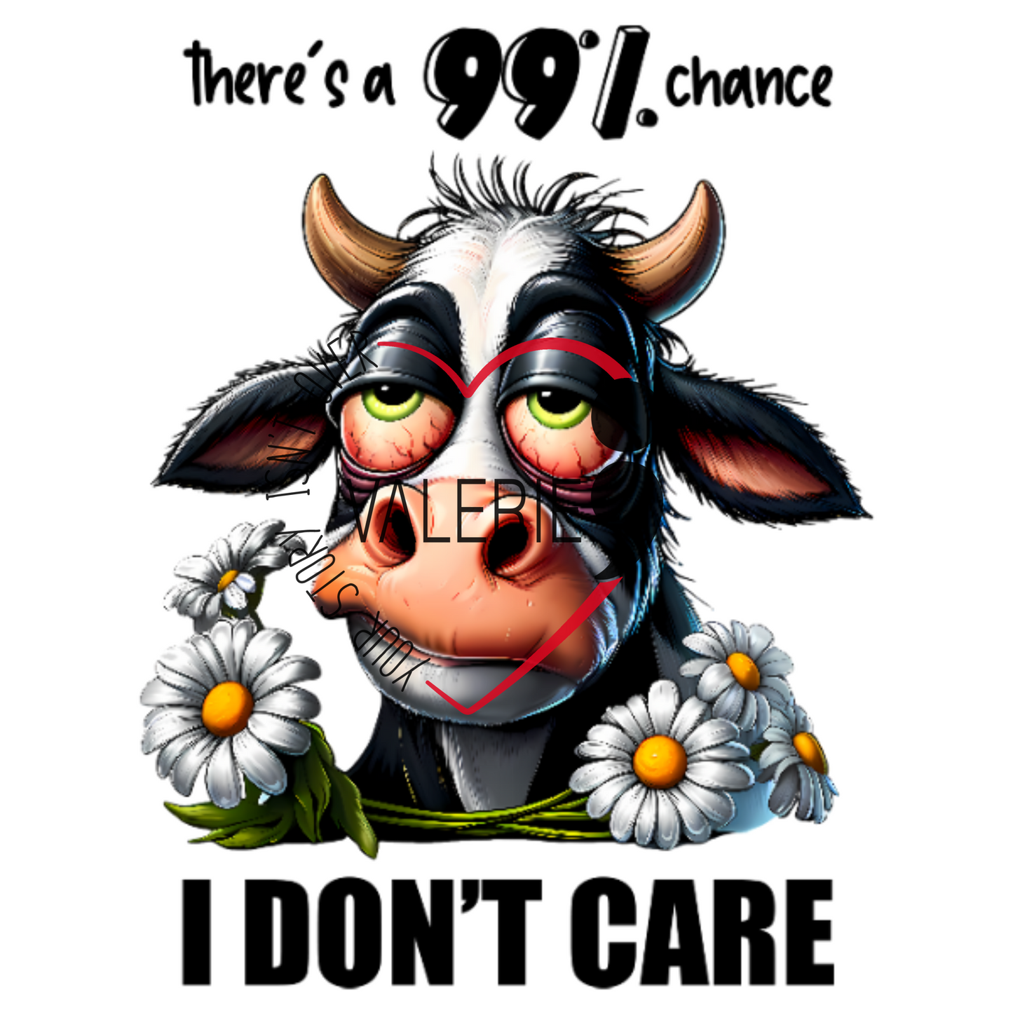 Funny Cow Mug - "There's a 99% Chance I Don't Care" - Cute Novelty Coffee Cup for Women, 11 oz, Microwave & Dishwasher Safe, Perfect Gift for Cow Lovers