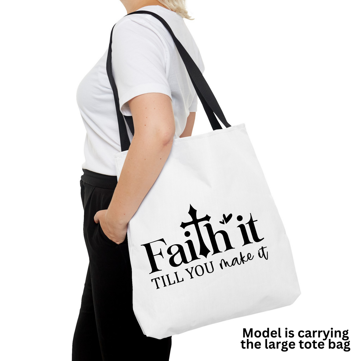 Faith Tote Bag, Scripture Gift, Christian Tote Bag, Church Bag, Everyday Cute Tote Bag, Reusable Bag Gift for Christian Mom Sister Friend,