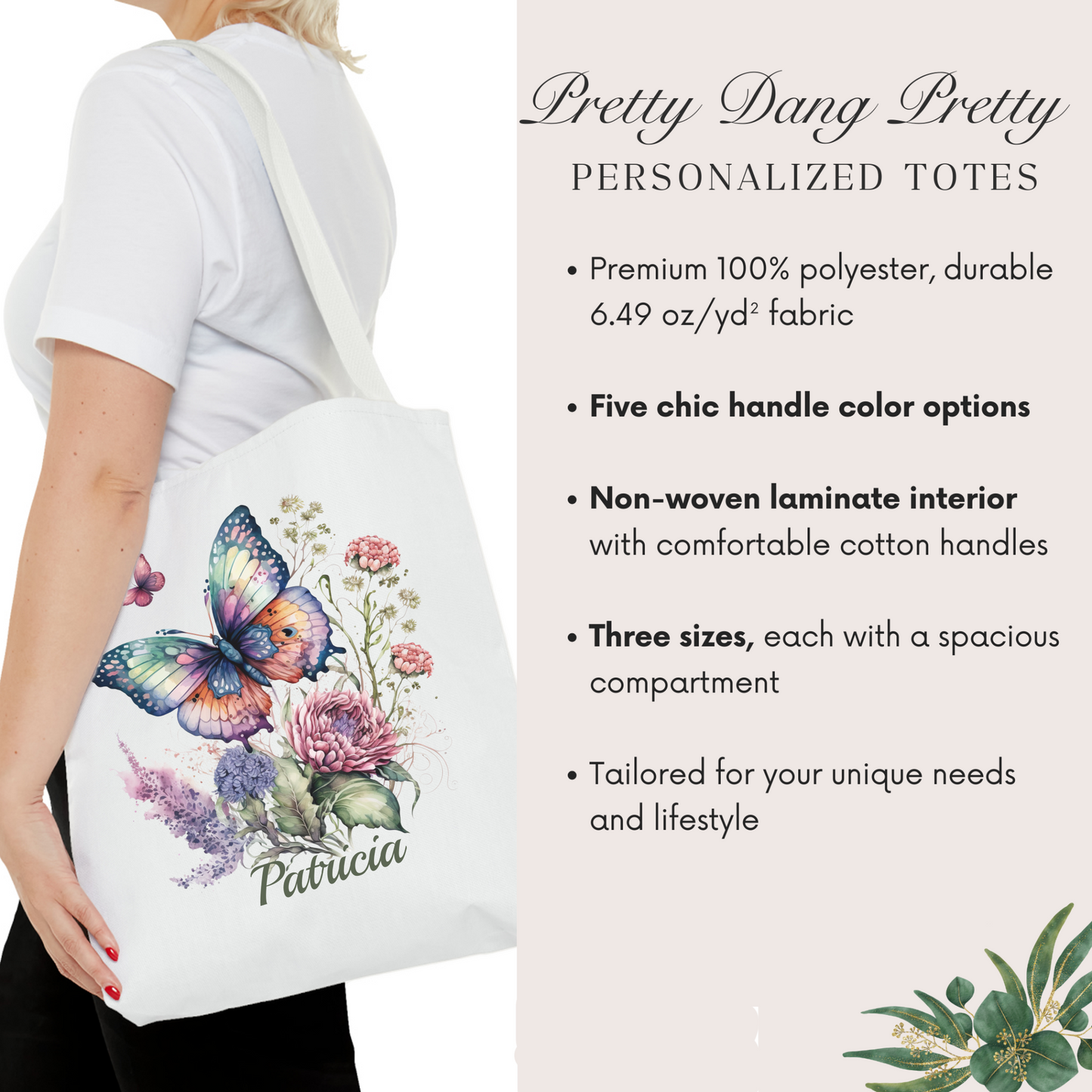 Butterfly Gifts for Women, Butterfly Tote Bag, Custom Totebag Gift for Mom Bridesmaids, Best Friend, Butterfly Lover Gifts