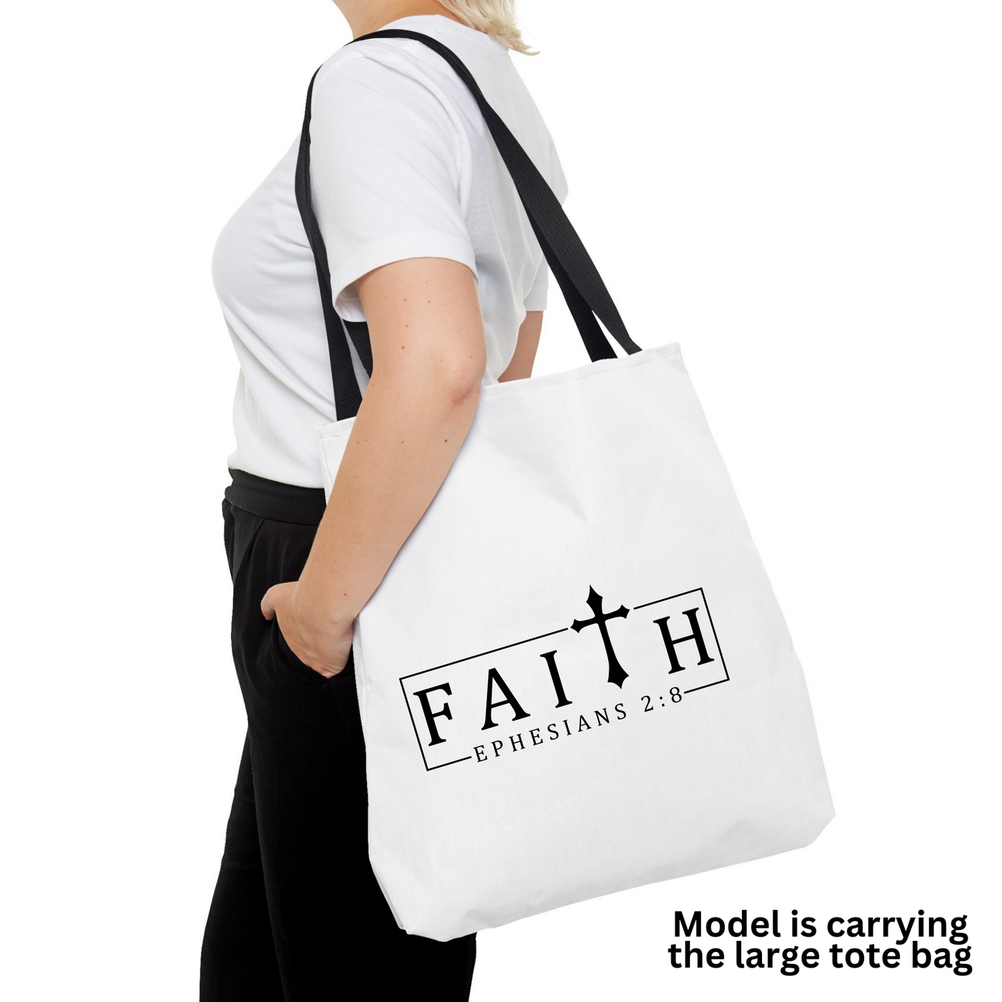 Faith Tote Bag, Scripture Gift, Christian Tote Bag, Church Bag, Everyday Cute Tote Bag, Reusable Bag Gift for Christian Mom Sister Friend,