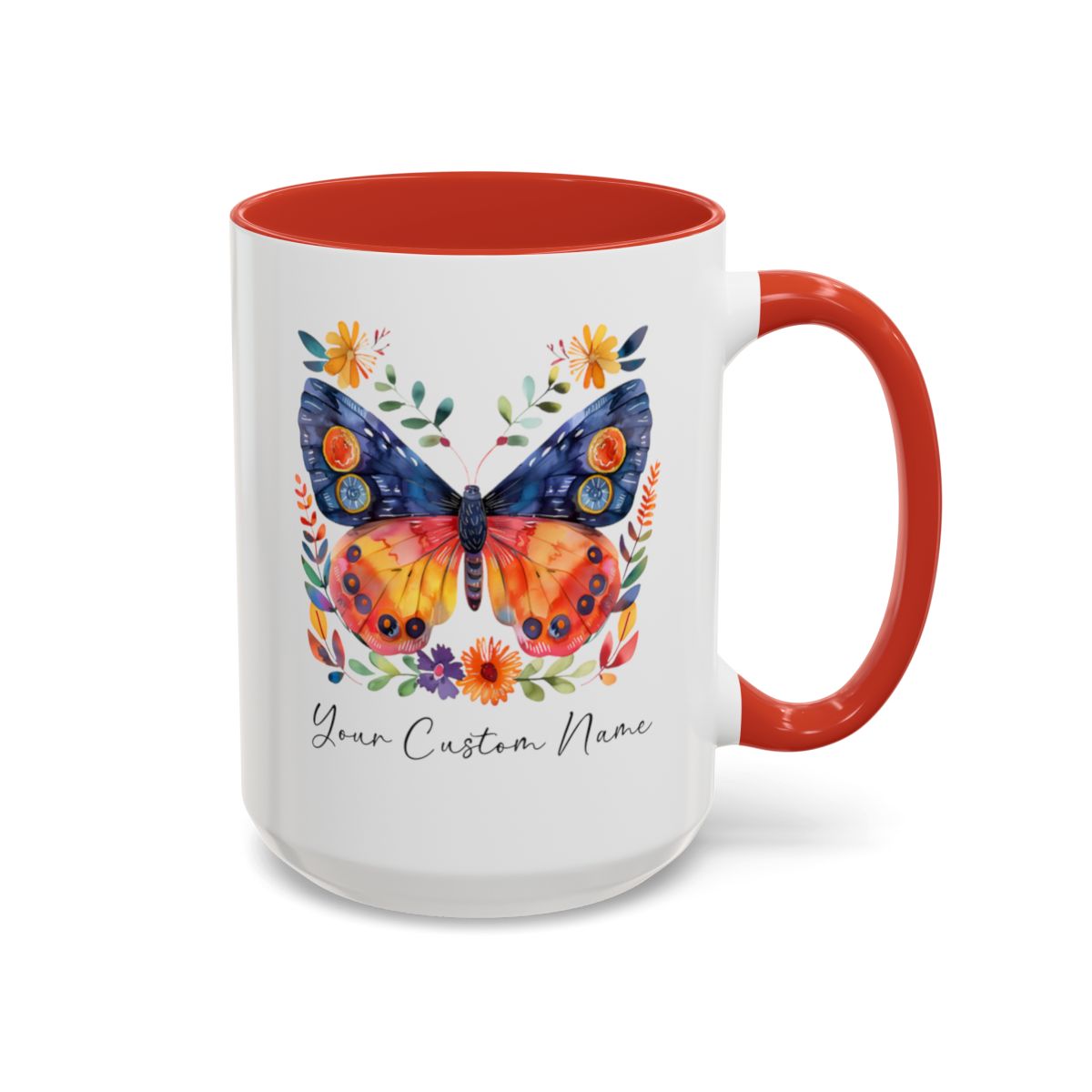 ustom Butterfly Coffee Mug with Floral Design - Personalized Nature Lover Gift - Unique Coffee Cup for Women - 11oz Ceramic Cup