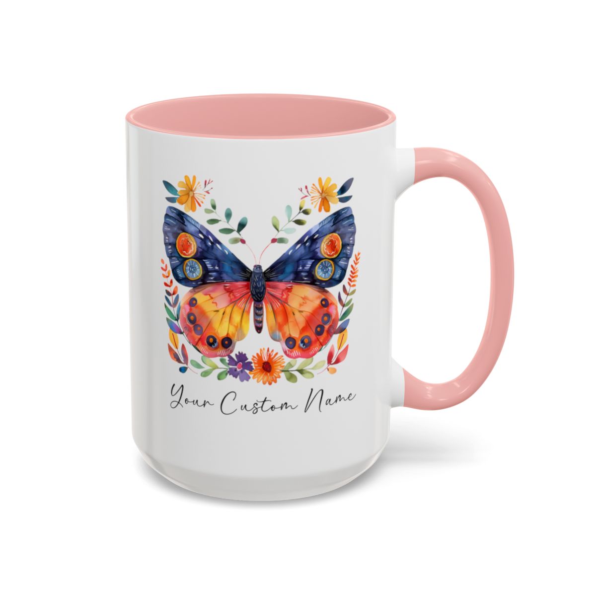 ustom Butterfly Coffee Mug with Floral Design - Personalized Nature Lover Gift - Unique Coffee Cup for Women - 11oz Ceramic Cup