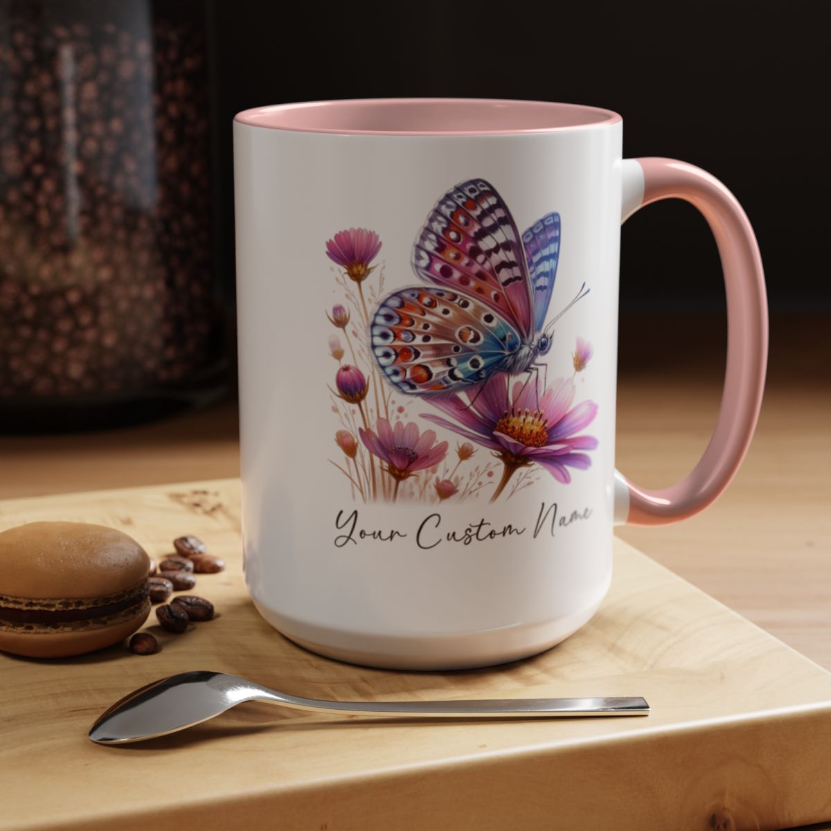 Butterfly Lover Gift, Butterfly Mug, Personalized Cosmos Butterfly Mug, Butterfly Gift for Women,Personalized Butterfly Coffee Cup, Custom Name Coffee Mug