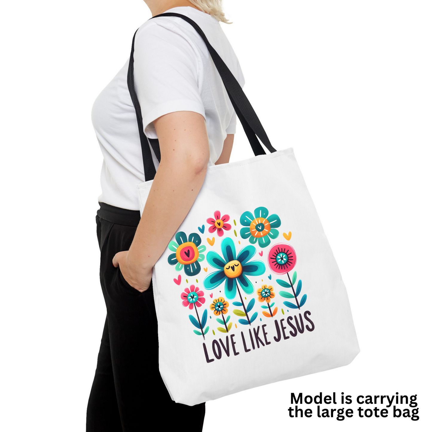 Floral Scripture Gift ToteBag, Christian Tote Bag, Church Bag, Everyday Cute Tote Bag, Reusable Bag Gift for Christian Mom Sister Friend, Religious Gift