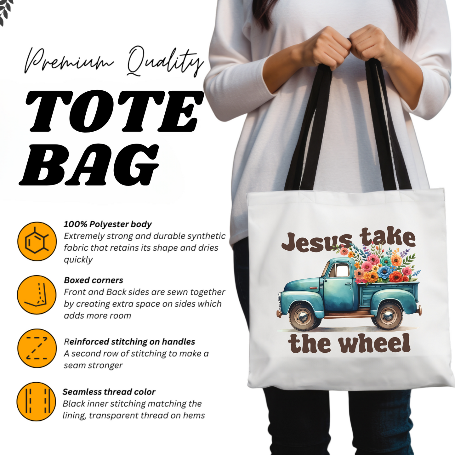 Christian Tote Bag for Women, Scripture Gift, Church Bag, Everyday Cute Tote Bag, Reusable Bag Gift for Christian Mom Sister Friend