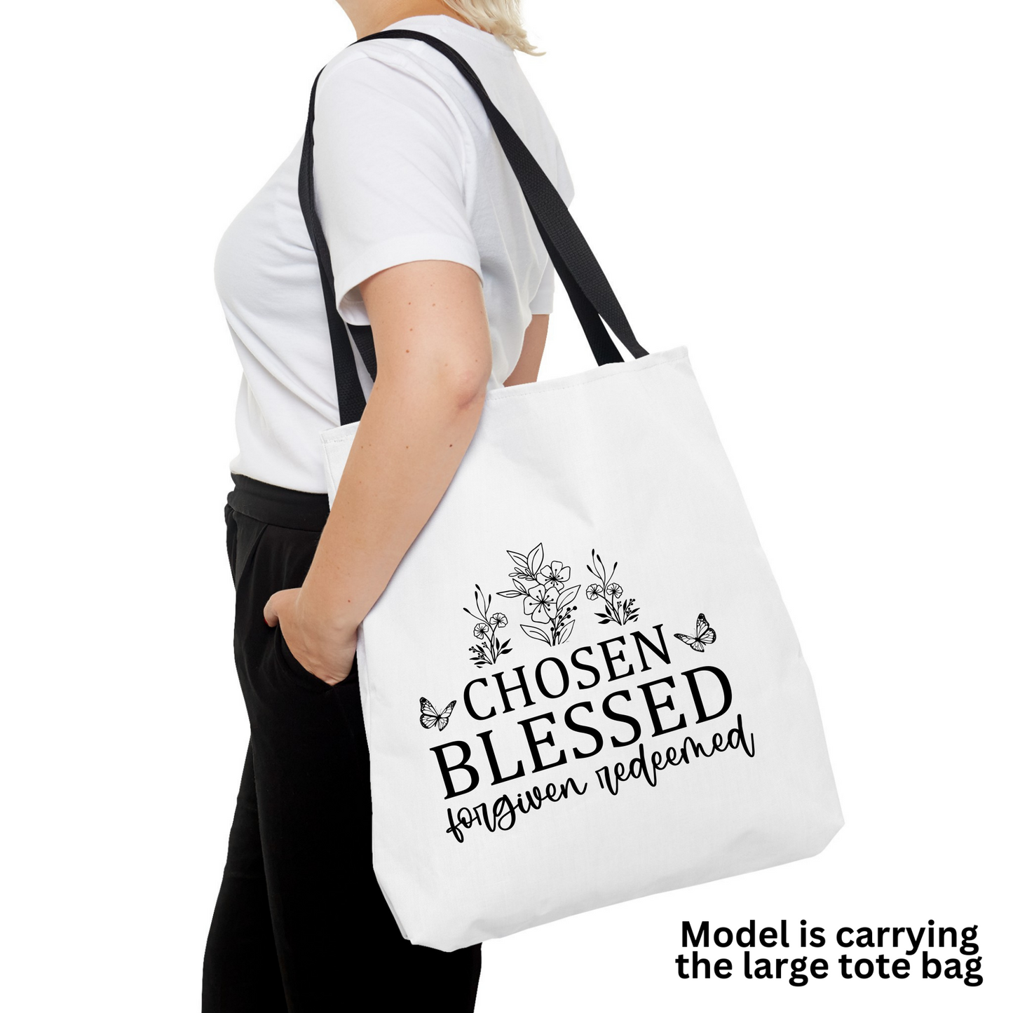 Blessed Scripture Gift, Christian Tote Bag, Church Bag, Everyday Cute Tote Bag, Reusable Bag Gift for Christian Mom Sister Friend, Faith Tote Bag