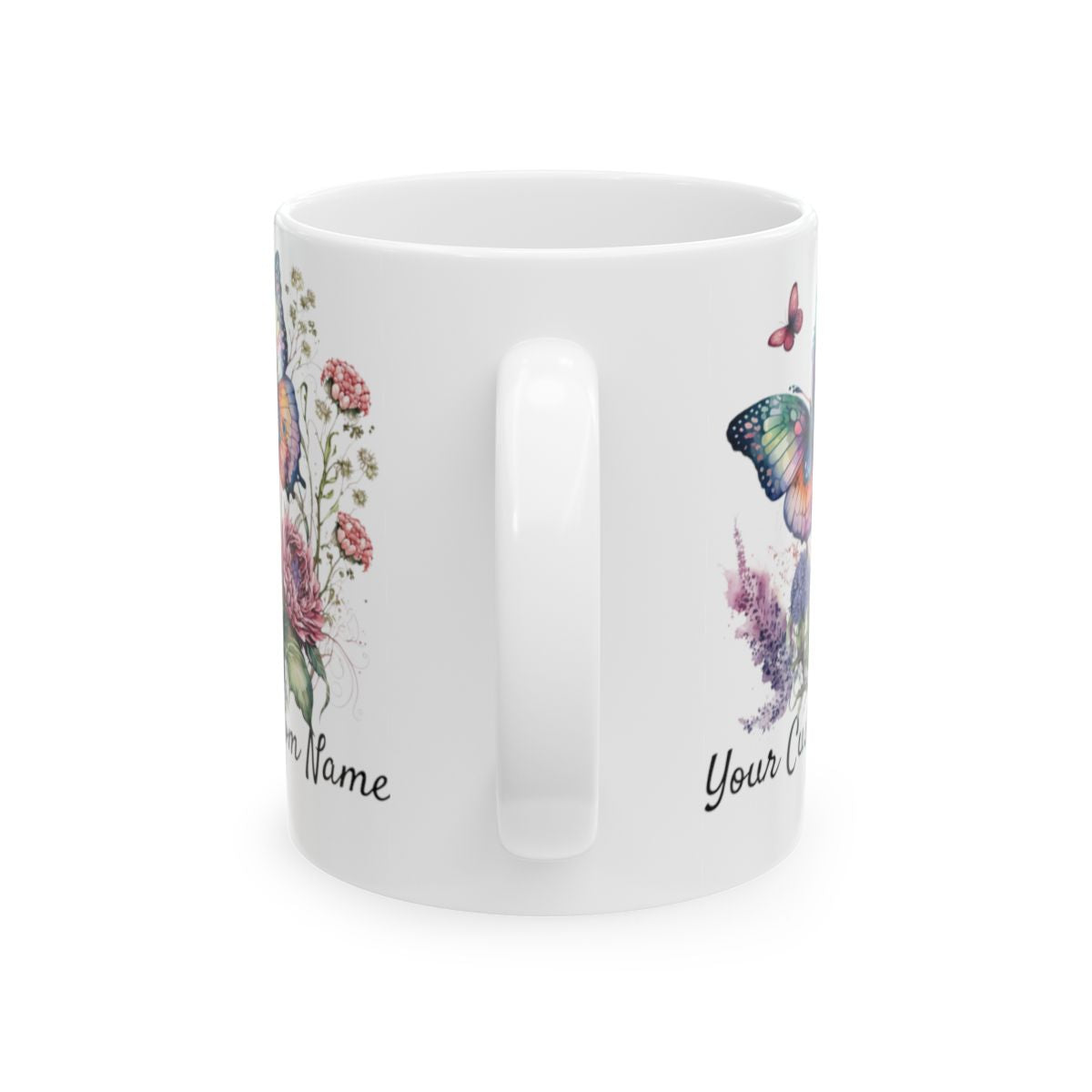 Personalized Gift Mug - Personalized Vibrant Butterfly Mug – 11oz Custom Butterfly Coffee Mug with Name - Floral Coffe Mug - Butterfly Lover Gift