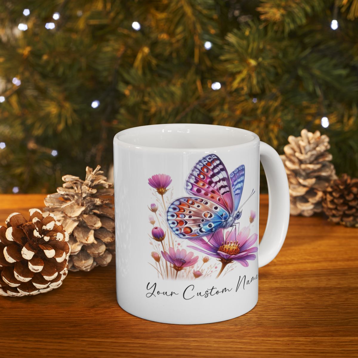 Butterfly Lover Gift, Butterfly Mug, Personalized Cosmos Butterfly Mug, Butterfly Gift for Women,Personalized Butterfly Coffee Cup, Custom Name Coffee Mug