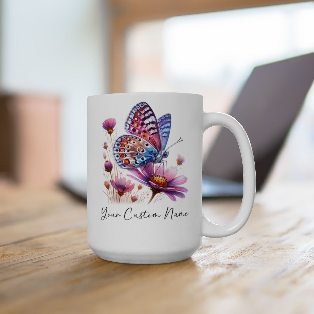 Butterfly Lover Gift, Butterfly Mug, Personalized Cosmos Butterfly Mug, Butterfly Gift for Women,Personalized Butterfly Coffee Cup, Custom Name Coffee Mug