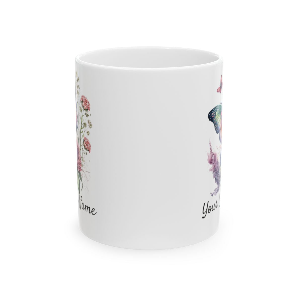 Personalized Gift Mug - Personalized Vibrant Butterfly Mug – 11oz Custom Butterfly Coffee Mug with Name - Floral Coffe Mug - Butterfly Lover Gift