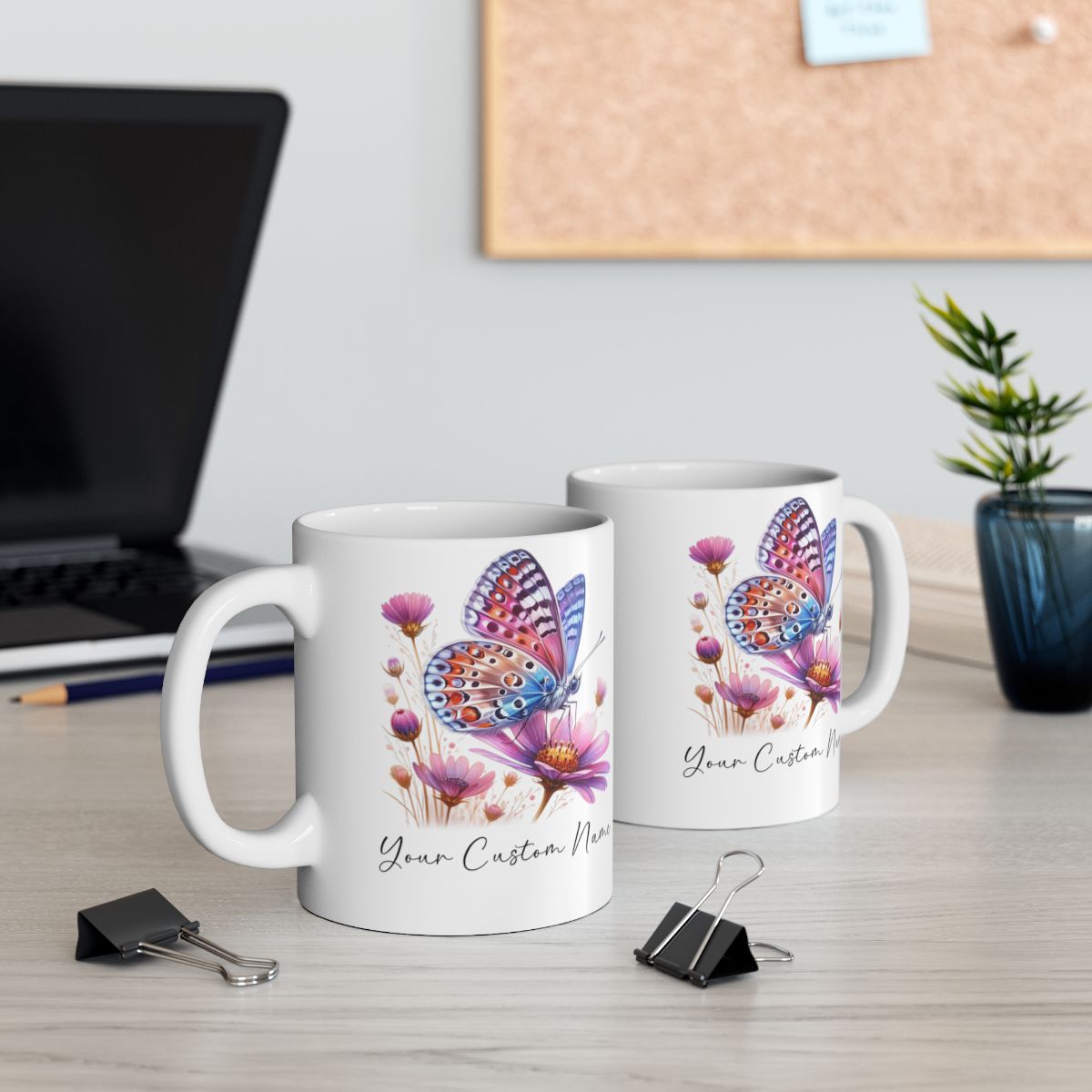 Butterfly Lover Gift, Butterfly Mug, Personalized Cosmos Butterfly Mug, Butterfly Gift for Women,Personalized Butterfly Coffee Cup, Custom Name Coffee Mug