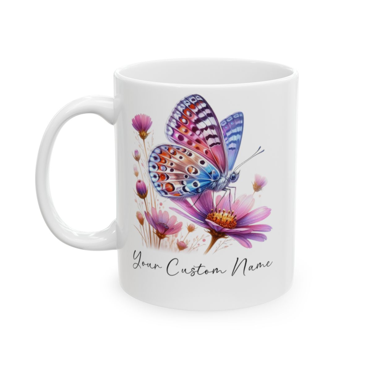 Butterfly Lover Gift, Butterfly Mug, Personalized Cosmos Butterfly Mug, Butterfly Gift for Women,Personalized Butterfly Coffee Cup, Custom Name Coffee Mug