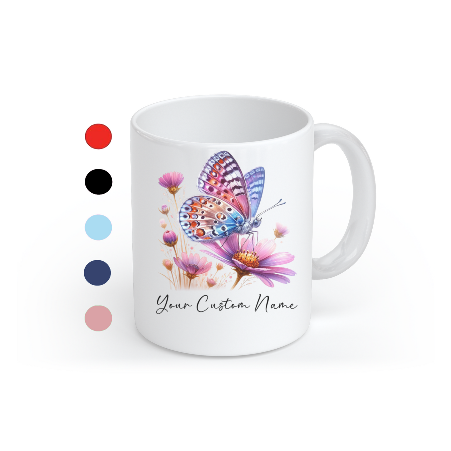 Butterfly Lover Gift, Butterfly Mug, Personalized Cosmos Butterfly Mug, Butterfly Gift for Women,Personalized Butterfly Coffee Cup, Custom Name Coffee Mug